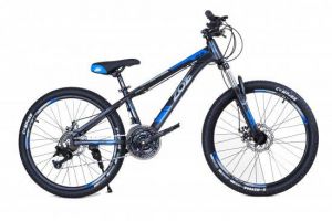 אופניים לילדים ונוער מאלומיניום ומעצורי דיסק ZOE APOLLO - צבע כחול - מידה ''24