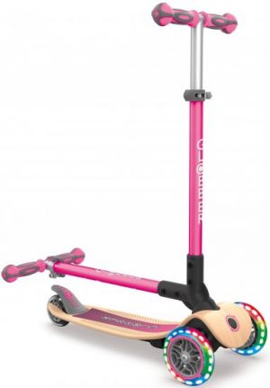 my bike חפשו באתר יש הכל  קורקינט לילדים קורקינט מתקפל עם אורות Globber Primo Wood - צבע ורוד