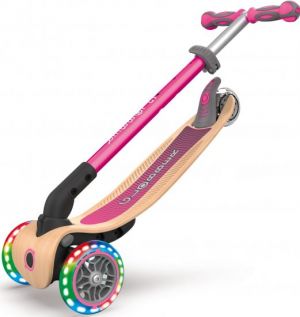 my bike חפשו באתר יש הכל  קורקינט לילדים קורקינט מתקפל עם אורות Globber Primo Wood - צבע ורוד