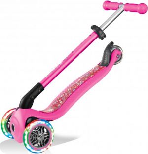 my bike חפשו באתר יש הכל  קורקינט לילדים קורקינט מתקפל עם אורות Globber Primo Fantasy - צבע ורוד בעיצוב פרחוני
