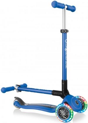my bike חפשו באתר יש הכל  קורקינט לילדים קורקינט מתקפל עם אורות Globber Primo Fantasy - צבע כחול עם הדפס מירוצים