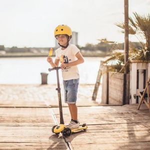 my bike חפשו באתר יש הכל  קורקינט לילדים קורקינט לילדים עם ידית מתקפלת ואורות Scoot and Ride Highwaykick 3 - צבע צהוב לימון