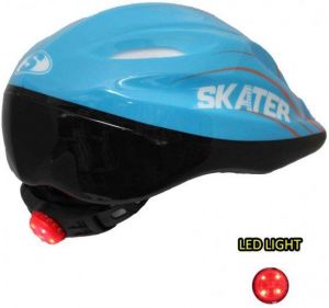 קסדה לילדים עם נצנצץ Skater LED - מידה M - צבע כחול