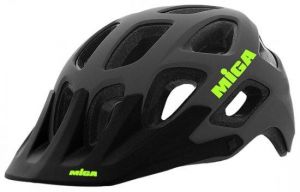 קסדה לאופניים Miga E2M E-MTB - מידה 52-56 ס''מ S/M - צבע אפור עם כיתוב צהוב