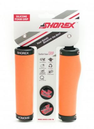 my bike חפשו באתר יש הכל  גריפים וסרטי ליפוף לכידון גריפים מסיליקון לאופניים SHOREX Grips Ergo Locked - צבע כתום