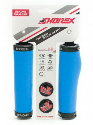 my bike חפשו באתר יש הכל  גריפים וסרטי ליפוף לכידון גריפים מסיליקון לאופניים SHOREX Grips Ergo Locked - צבע כחול