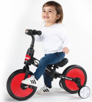 my bike חפשו באתר יש הכל  אופני איזון אופני איזון + גלגלי עזר מתפרקים 2 ב-1 Iam - אדום/שחור