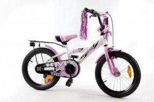 אופני ילדים בגודל 18 אינטש JoyRider BMX - ורוד לבן